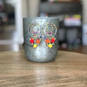 Hand made pom Pom earrings